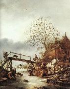 OSTADE, Isaack van A Winter Scene  ag painting